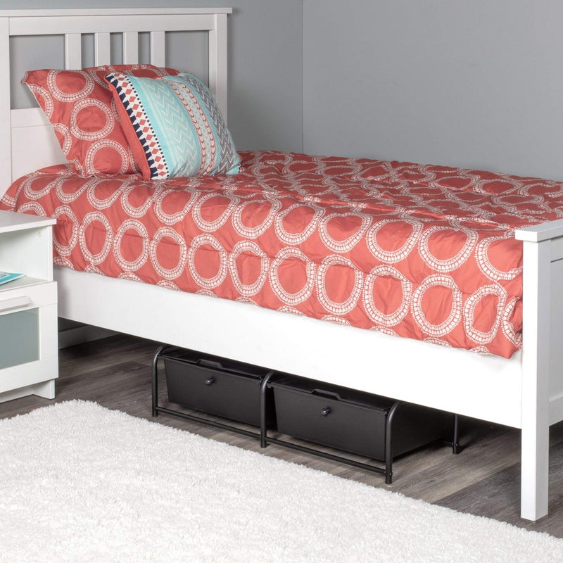 Richards Homewares Metal Frame Underbed Storage with Lids, 32.75â€L x 12.2â€D x 7.9â€H, Requires at Least 8â€H Clearance from Floor to Bed Frame, Black, 2-Drawer - Image 4